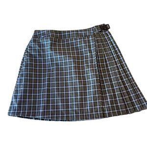 Wild Fable Blue and Green Plaid Pleated Mini Skirt Size Small